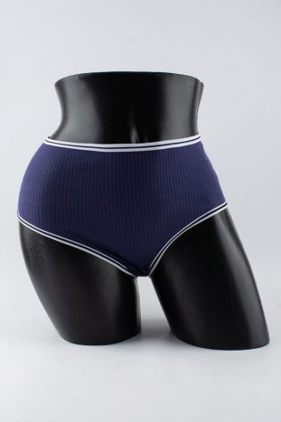 Слипы в рубчик с белым поясом и черной полоской  - фото 1