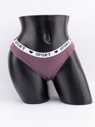 Слипы вафельные с белым поясом с надписью "sport" - фото 1