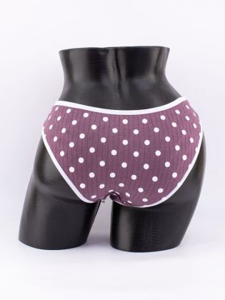 Слипы в крупный горошек с кружевом - фото 3