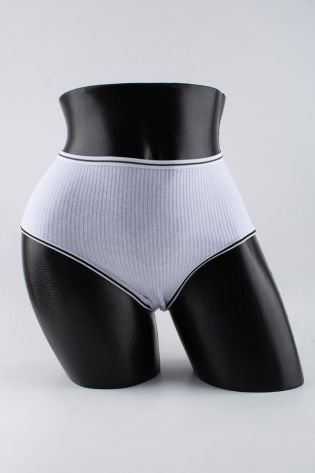 Слипы в рубчик с белым поясом и черной полоской  - фото 1