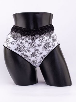 Слипы с кружевом и цветочным принтом - фото 1