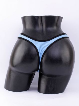 Стринги в рубчик с черной полоской - фото 3