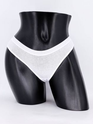 Слипы в рубчик с белым поясом - фото 1