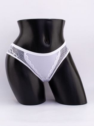 Слипы в рубчик с кружевом №2 - фото 1