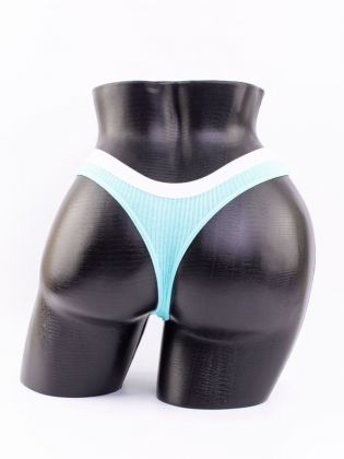 Стринги в рубчик с белым поясом - фото 3