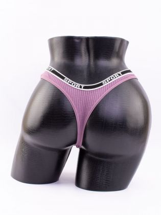 Стринги в рубчик с надписью "sport" - фото 3