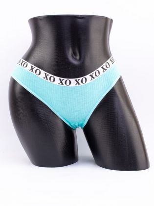 Слипы в рубчик с эластичным поясом и надписью "XO" - фото 1