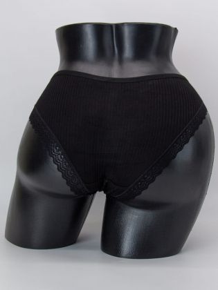 Слипы в рубчик с кружевом - фото 3