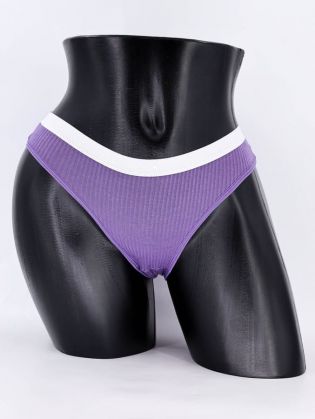 Слипы в рубчик с белым поясом - фото 1