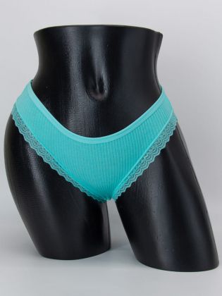 Слипы в рубчик с кружевом - фото 1