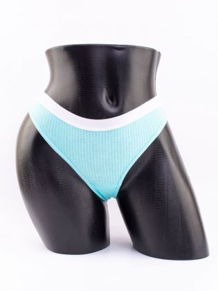 Стринги в рубчик с белым поясом - фото 1