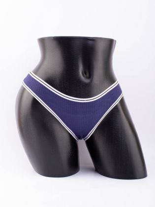 Слипы в рубчик с белым поясом и черной полоской  - фото 1