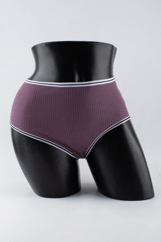 Слипы в рубчик с белым поясом и черной полоской  - фото 1