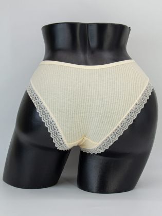 Слипы в рубчик с кружевом - фото 3