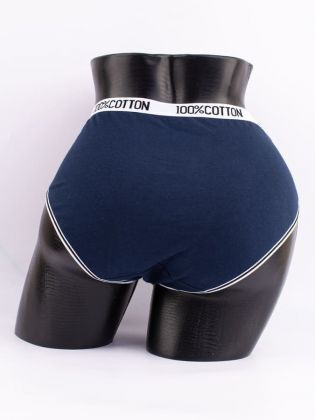 Слипы с цветочным принтом и эластичным поясом с надписью "100% COTTON" - фото 3