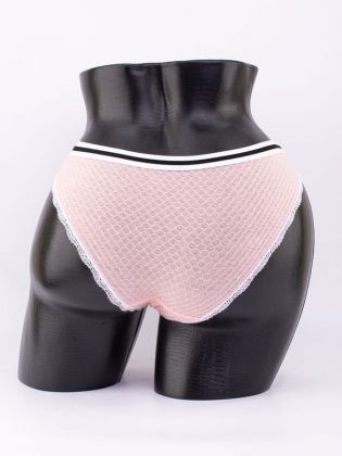 Слипы вафельные с эластичным поясом и кружевной окантовкой  - фото 3