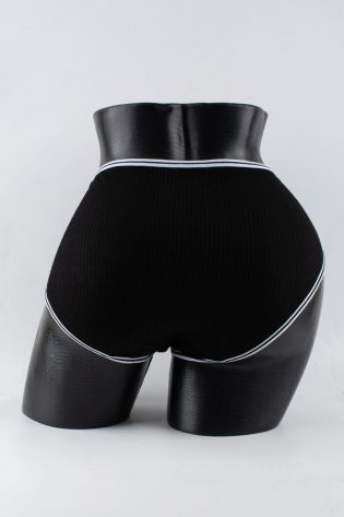 Слипы в рубчик с белым поясом и черной полоской  - фото 3