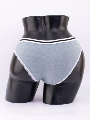 Слипы вафельные с эластичным поясом и кружевной окантовкой  - фото 3