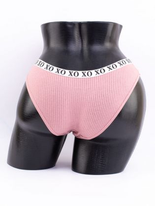 Слипы в рубчик с эластичным поясом и надписью "XO" - фото 3
