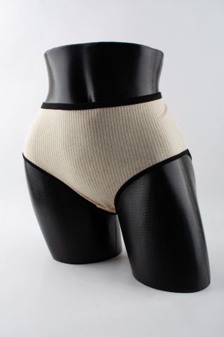 Слипы в рубчик с черной полоской - фото 1