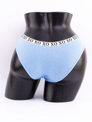 Слипы в рубчик с эластичным поясом и надписью "XO" - фото 3
