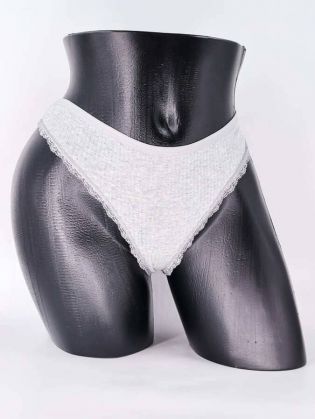 Стринги в рубчик с бахромой - фото 1