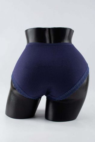 Слипы в рубчик с кружевом - фото 3