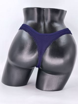 Стринги в рубчик с бахромой - фото 3