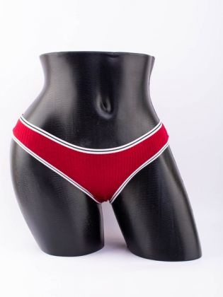 Слипы в рубчик с белым поясом и черной полоской  - фото 1