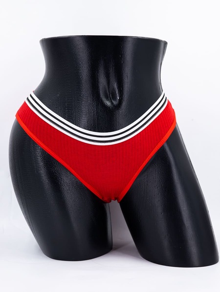 Слипы в рубчик с двумя черными полосками