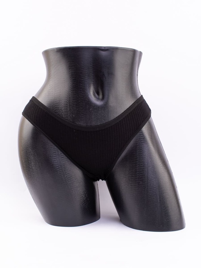 Слипы в рубчик с черной полоской