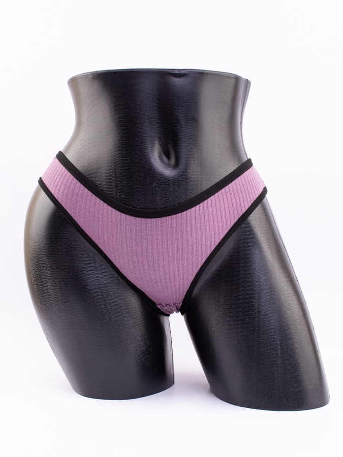 Слипы в рубчик с черной полоской