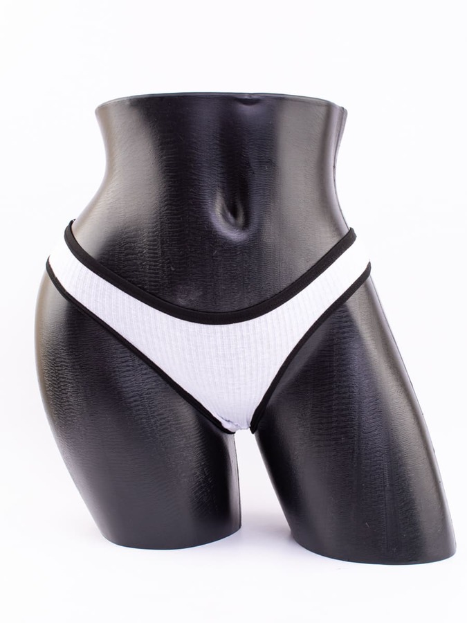 Слипы в рубчик с черной полоской