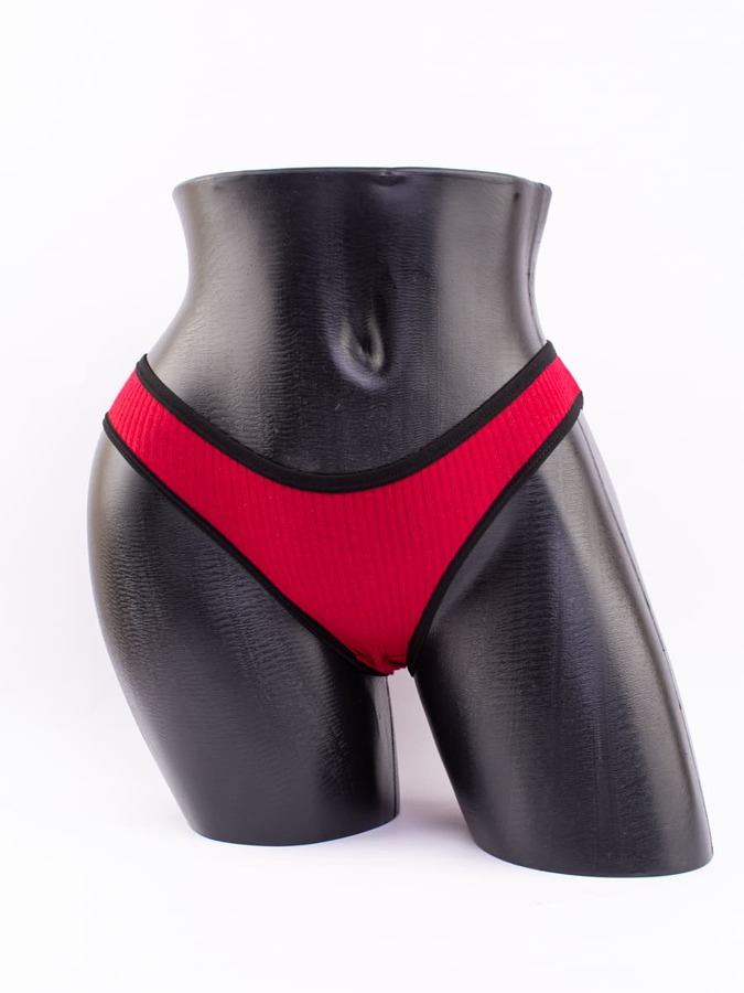 Слипы в рубчик с черной полоской