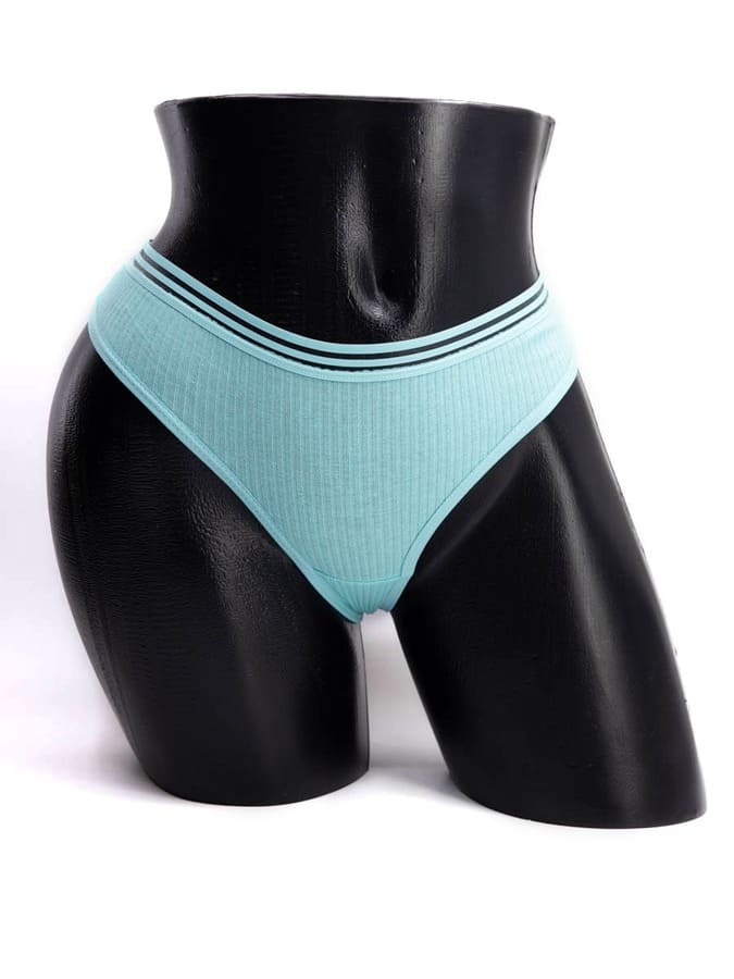 Стринги в рубчик с прозрачным поясом