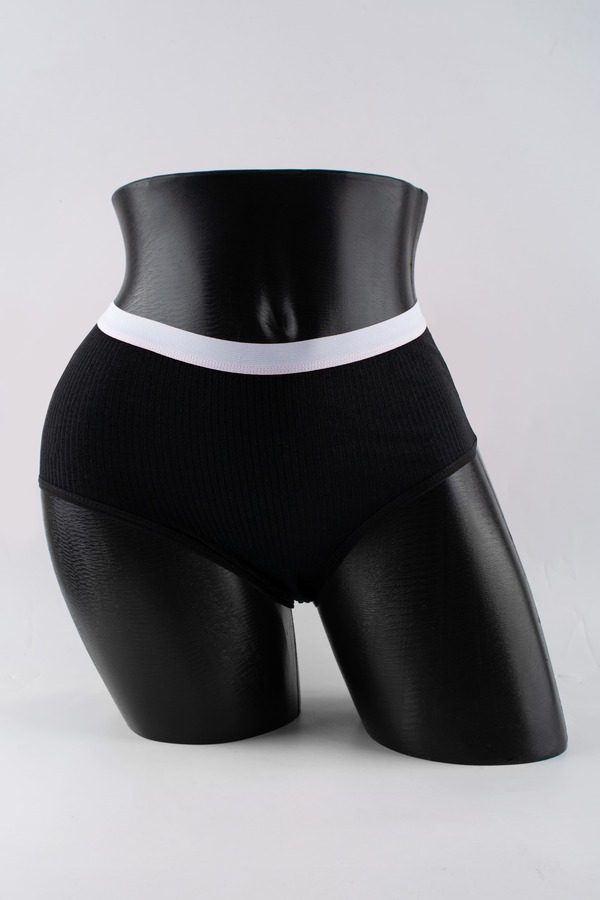 Слипы в рубчик с белым поясом