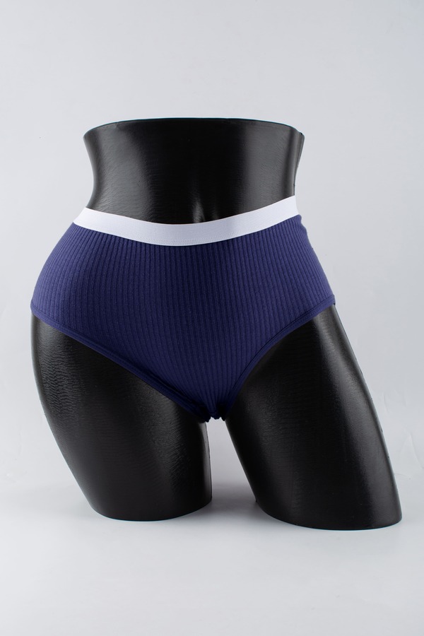 Слипы в рубчик с белым поясом