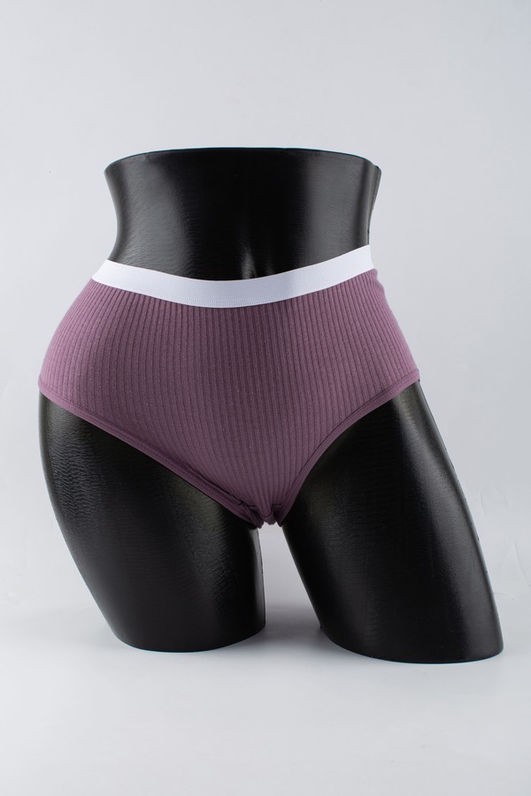 Слипы в рубчик с белым поясом