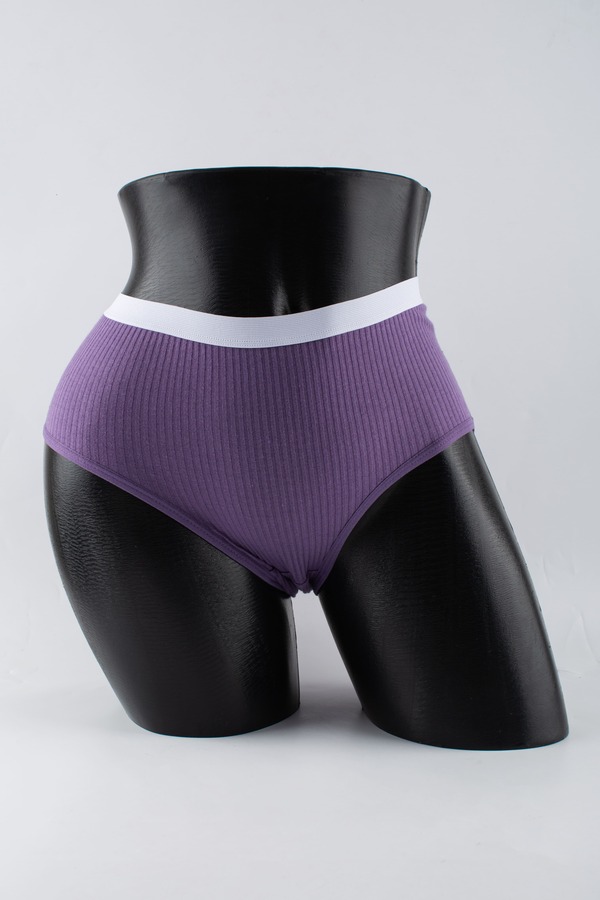 Слипы в рубчик с белым поясом