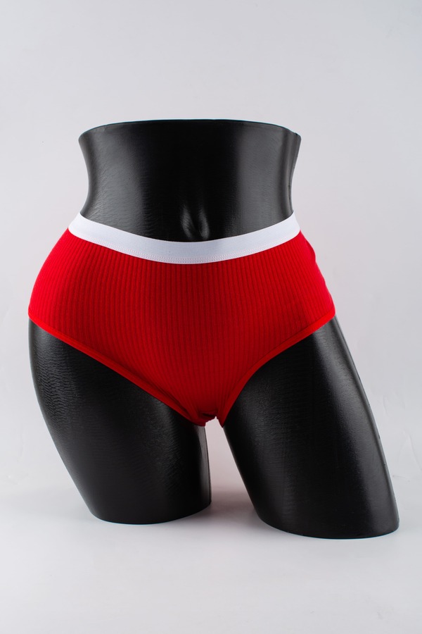 Слипы в рубчик с белым поясом