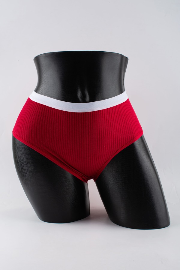 Слипы в рубчик с белым поясом