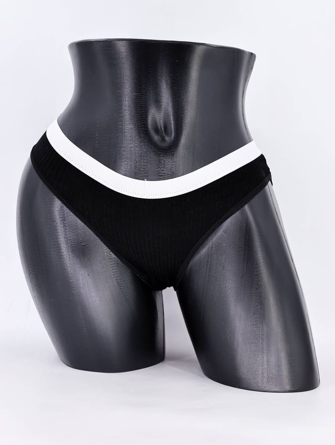 Слипы в рубчик с белым поясом