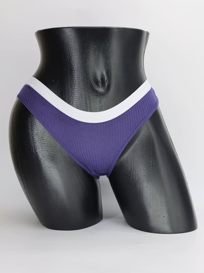 Слипы в рубчик с белым поясом