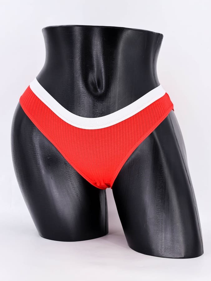 Слипы в рубчик с белым поясом