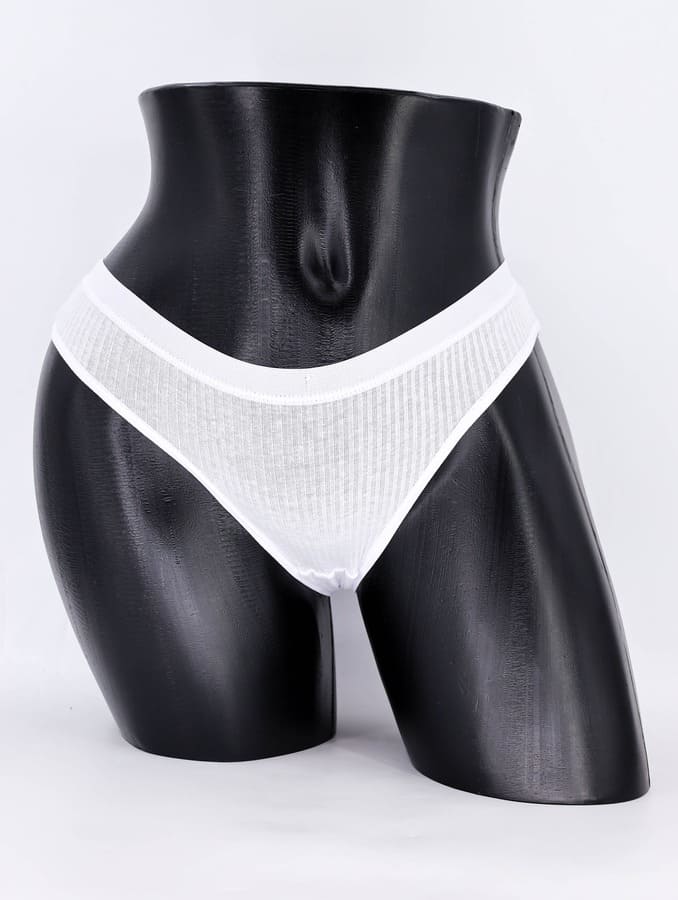 Слипы в рубчик с белым поясом