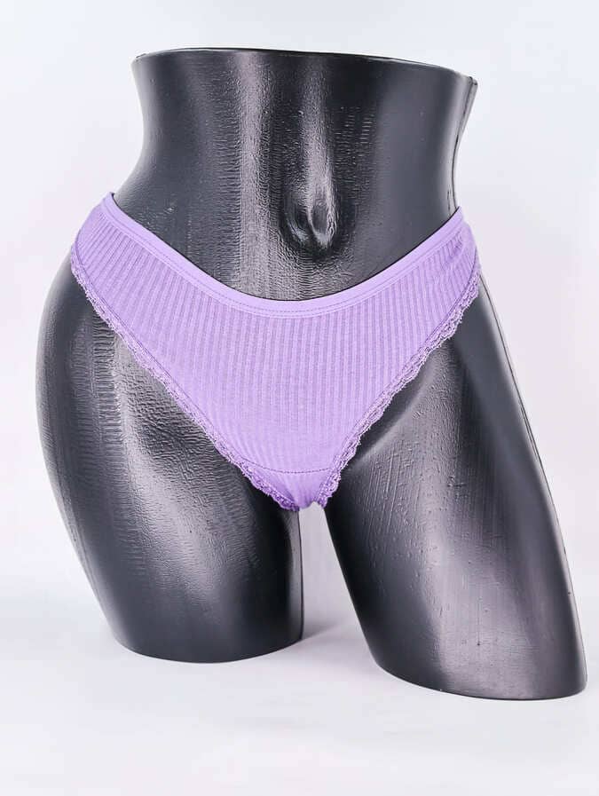 Стринги в рубчик с бахромой