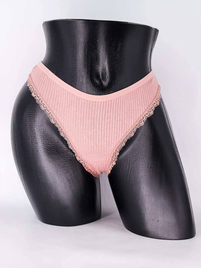 Стринги в рубчик с бахромой