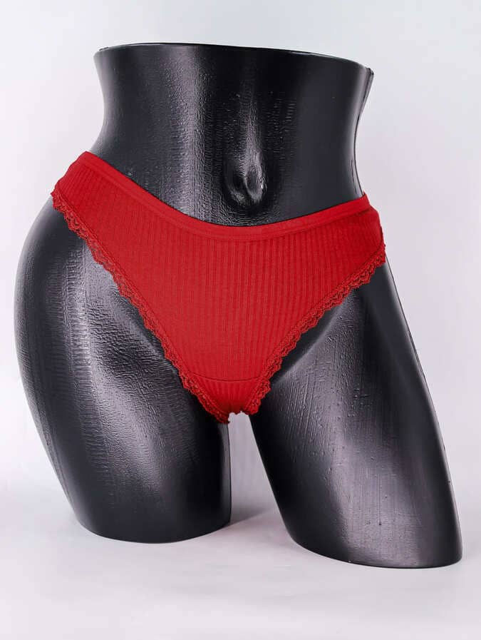 Стринги в рубчик с бахромой