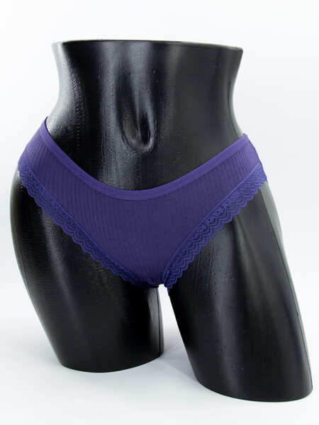 Слипы в рубчик с кружевом