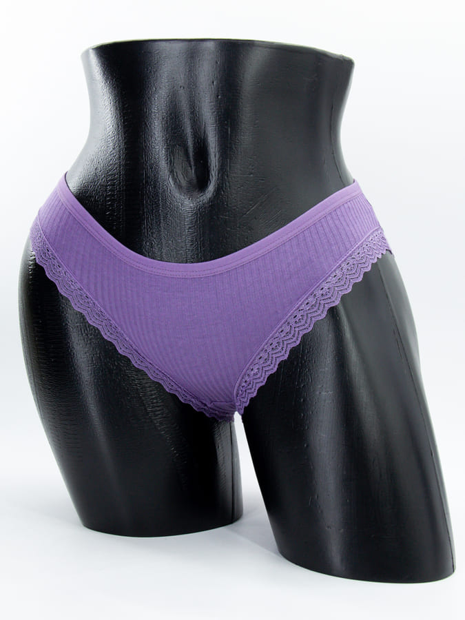 Слипы в рубчик с кружевом